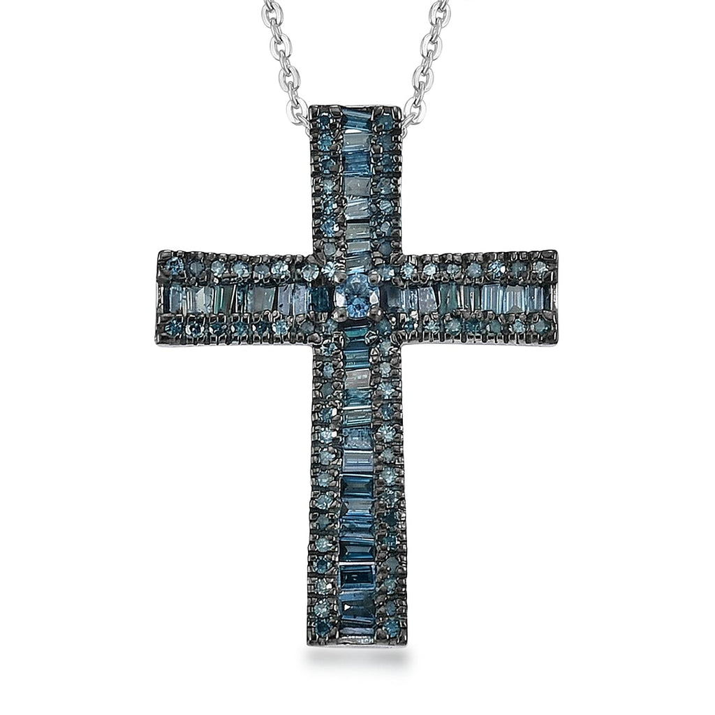 CULLINAN MINE - Blauer Diamant Schmuckset ca. 50 cm 925 Silber Rhodiniert ca. 0.69 ct