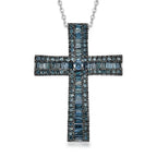 CULLINAN MINE - Blauer Diamant Schmuckset ca. 50 cm 925 Silber Rhodiniert ca. 0.69 ct