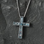 CULLINAN MINE - Blauer Diamant Schmuckset ca. 50 cm 925 Silber Rhodiniert ca. 0.69 ct