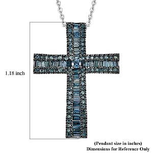 CULLINAN MINE - Blauer Diamant Schmuckset ca. 50 cm 925 Silber Rhodiniert ca. 0.69 ct