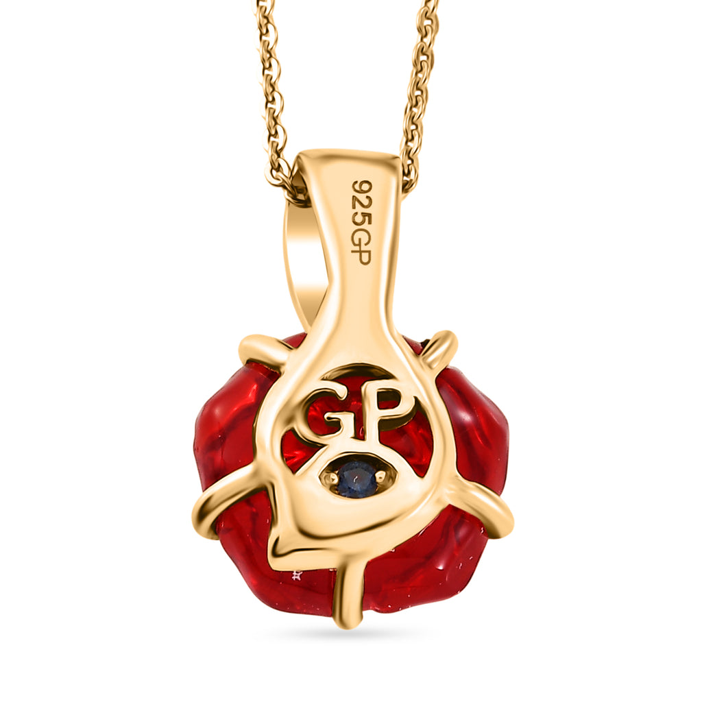 GP Whispers of Murano Kollektion - Kanchanaburi Blauer Saphir Schmuckset ca. 50 cm 925 Silber 750 Gelbgold vermeil 3.96 ct