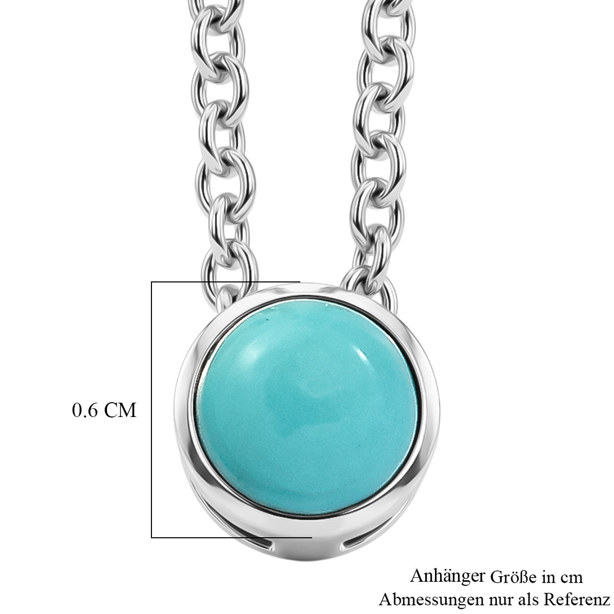 D'Joy Sleeping Beauty Türkis Schmuckset ca. 50 cm 925 Silber Platiniert und Edelstahl Platiniert ca. 0.45 ct