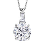 D'Joy Moissanit Anhänger mit Kette ca. 50 cm 925 Silber Rhodiniert ca. 3.78 ct
