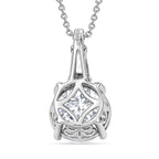 D'Joy Moissanit Anhänger mit Kette ca. 50 cm 925 Silber Rhodiniert ca. 3.78 ct