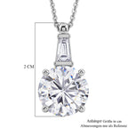D'Joy Moissanit Anhänger mit Kette ca. 50 cm 925 Silber Rhodiniert ca. 3.78 ct