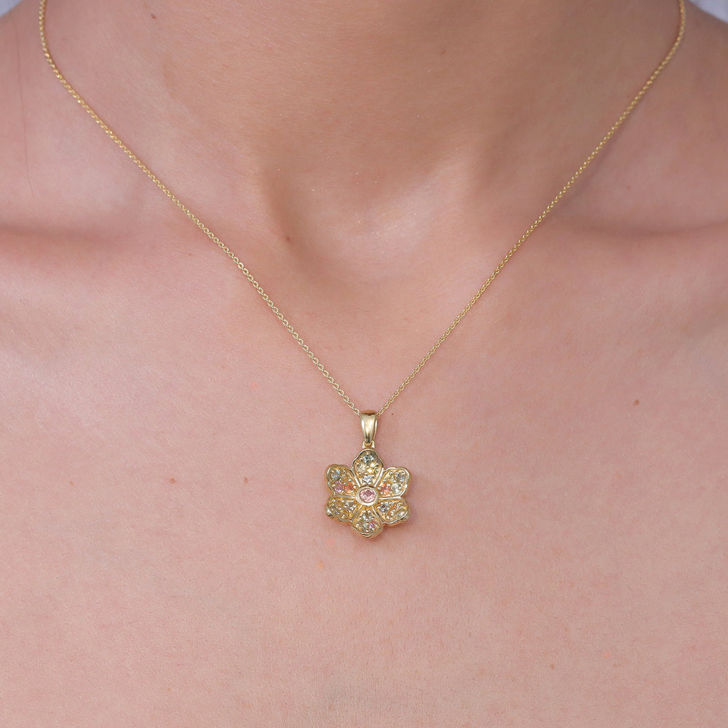 D'Joy Mehrfarbig Saphir Schmuckset ca. 50 cm 925 Silber 750 Gelbgold vermeil ca. 1,15 ct.