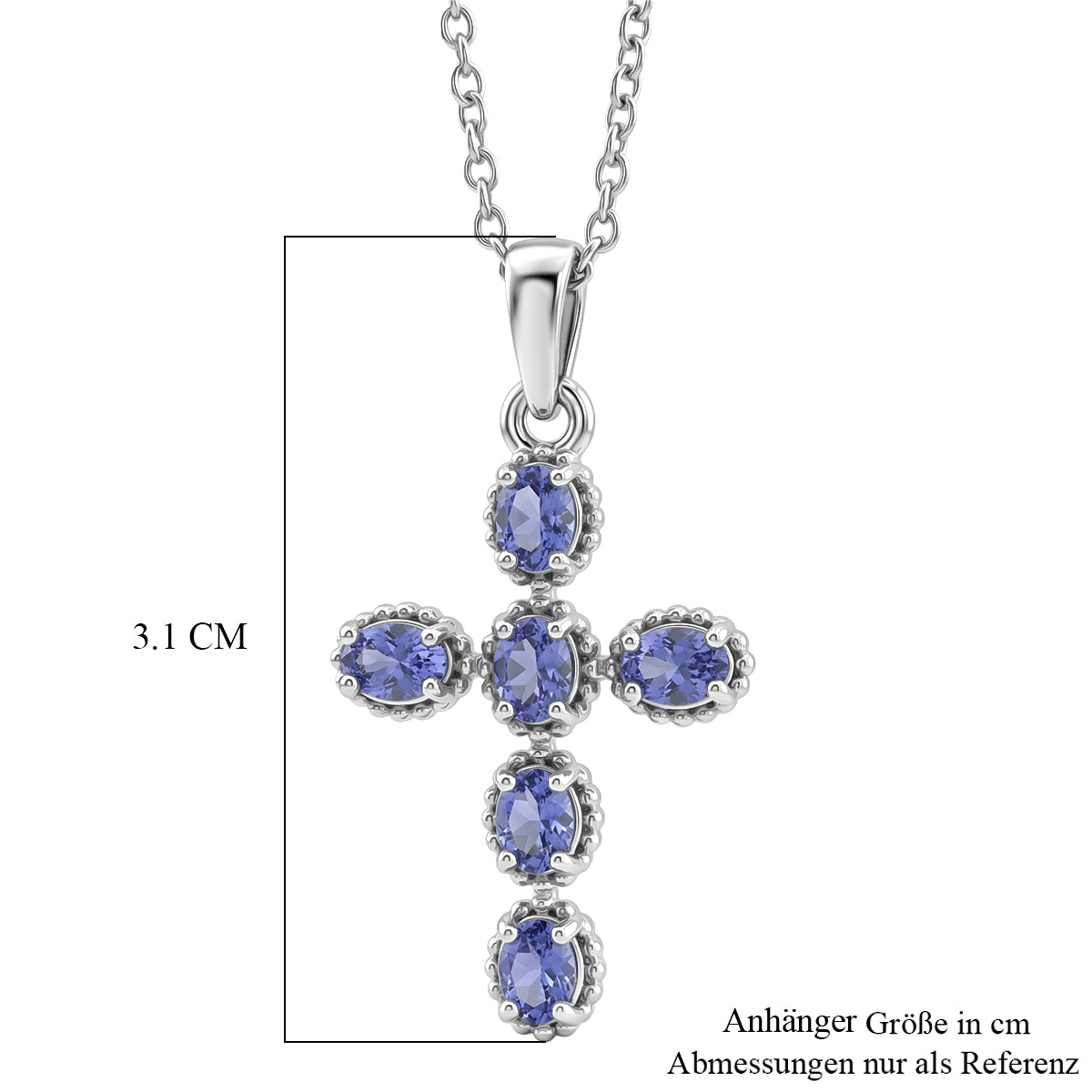 EVER TRUE Tansanit Schmuckset ca. 50 cm ca. 1,10 ct.