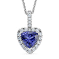 D'Joy Premium Tansanit, Moissanit AGI zertifiziert Schmuckset ca. 50 cm 925 Silber Rhodiniert ca. 1.54 ct