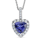 D'Joy Premium Tansanit, Moissanit AGI zertifiziert Schmuckset ca. 50 cm 925 Silber Rhodiniert ca. 1.54 ct