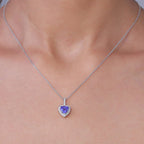 D'Joy Premium Tansanit, Moissanit AGI zertifiziert Schmuckset ca. 50 cm 925 Silber Rhodiniert ca. 1.54 ct