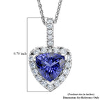 D'Joy Premium Tansanit, Moissanit AGI zertifiziert Schmuckset ca. 50 cm 925 Silber Rhodiniert ca. 1.54 ct