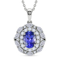 D'Joy AA Tansanit, Moissanit Schmuckset ca. 50 cm 925 Silber Rhodiniert ca. 2,48 ct.