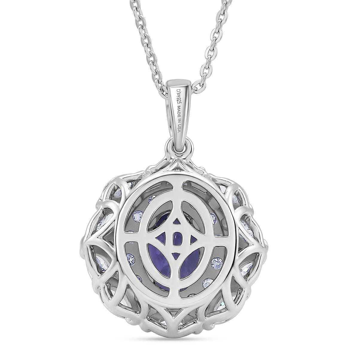 D'Joy AA Tansanit, Moissanit AGI zertifiziert Schmuckset ca. 50 cm 925 Silber Rhodiniert ca. 2,48 ct.
