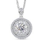Weißer Zirkonia Schmuckset ca. 50 cm Nickelfreies Messing Rhodiniert 2.24 ct