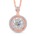 Weißer Zirkonia Schmuckset ca. 50 cm Nickelfreies Messing Rosévergoldet und Edelstahl Ion Rosé Beschichtung 2.24 ct