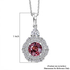 D'Joy AA Himbeer Zirkon, Moissanit AGI zertifiziert Schmuckset ca. 50 cm 925 Silber Rhodiniert ca. 2,65 ct.