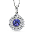 D'Joy AA Tansanit, Moissanit Schmuckset ca. 50 cm 925 Silber Rhodiniert ca. 2,22 ct.