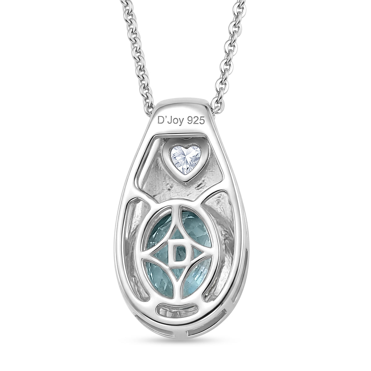 D'Joy Blauer Zirkon, Weißer Zirkon Schmuckset ca. 50 cm 925 Silber Rhodiniert ca. 1,98 ct.