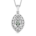 D'Joy AA Natürlicher Chromdiopsid, Moissanit AGI zertifiziert Schmuckset ca. 50 cm 925 Silber Rhodiniert ca. 3,24 ct.