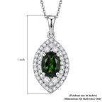 D'Joy AA Natürlicher Chromdiopsid, Moissanit AGI zertifiziert Schmuckset ca. 50 cm 925 Silber Rhodiniert ca. 3,24 ct.