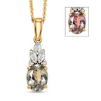 D'Joy AA Turkizit, Moissanit Schmuckset ca. 50 cm 925 Silber 750 Gelbgold vermeil ca. 1,62 ct.