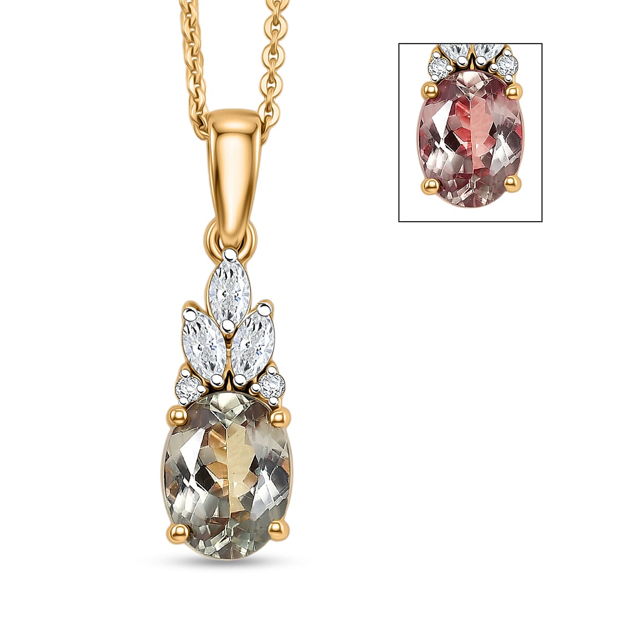 D'Joy AA Turkizit, Moissanit Schmuckset ca. 50 cm 925 Silber 750 Gelbgold vermeil ca. 1,62 ct.