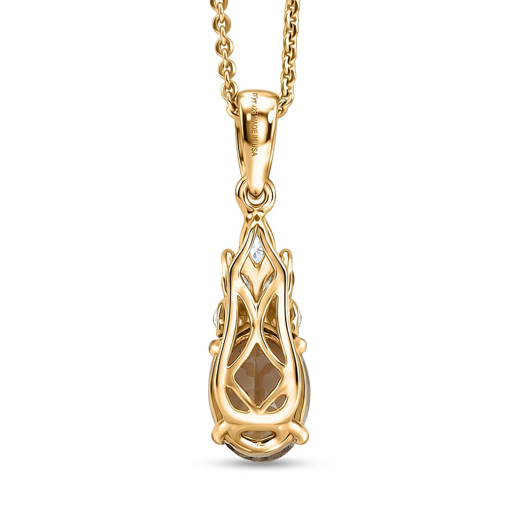 D'Joy AA Turkizit, Moissanit Schmuckset ca. 50 cm 925 Silber 750 Gelbgold vermeil ca. 1,62 ct.