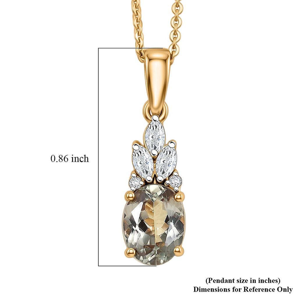 D'Joy AA Turkizit, Moissanit Schmuckset ca. 50 cm 925 Silber 750 Gelbgold vermeil ca. 1,62 ct.