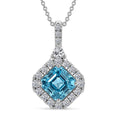 LUXURIANT DIAMOND - AAA Blauer Zirkon, Lab Grown Diamant Schmuckset ca. 50 cm ca. 3,83 ct.