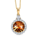 D'Joy AA Citrin, Moissanit Schmuckset ca. 50 cm 925 Silber 750 Gelbgold vermeil ca. 3,45 ct.