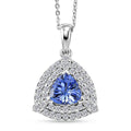 D'Joy AA Tansanit, Moissanit Schmuckset ca. 50 cm 925 Silber Rhodiniert ca. 1,57 ct.