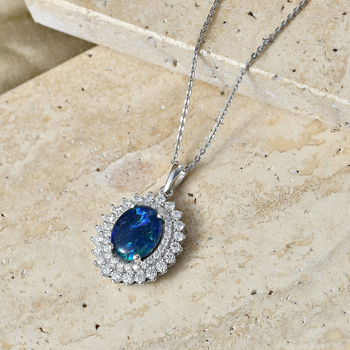 D'Joy AA, Moissanit AGI zertifiziert Schmuckset ca. 50 cm 925 Silber Rhodiniert ca. 3,33 ct.