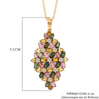 D'Joy AA Mehrfarbig-Turmalin Schmuckset ca. 45 cm 925 Silber 750 Gelbgold vermeil ca. 10,03 ct.