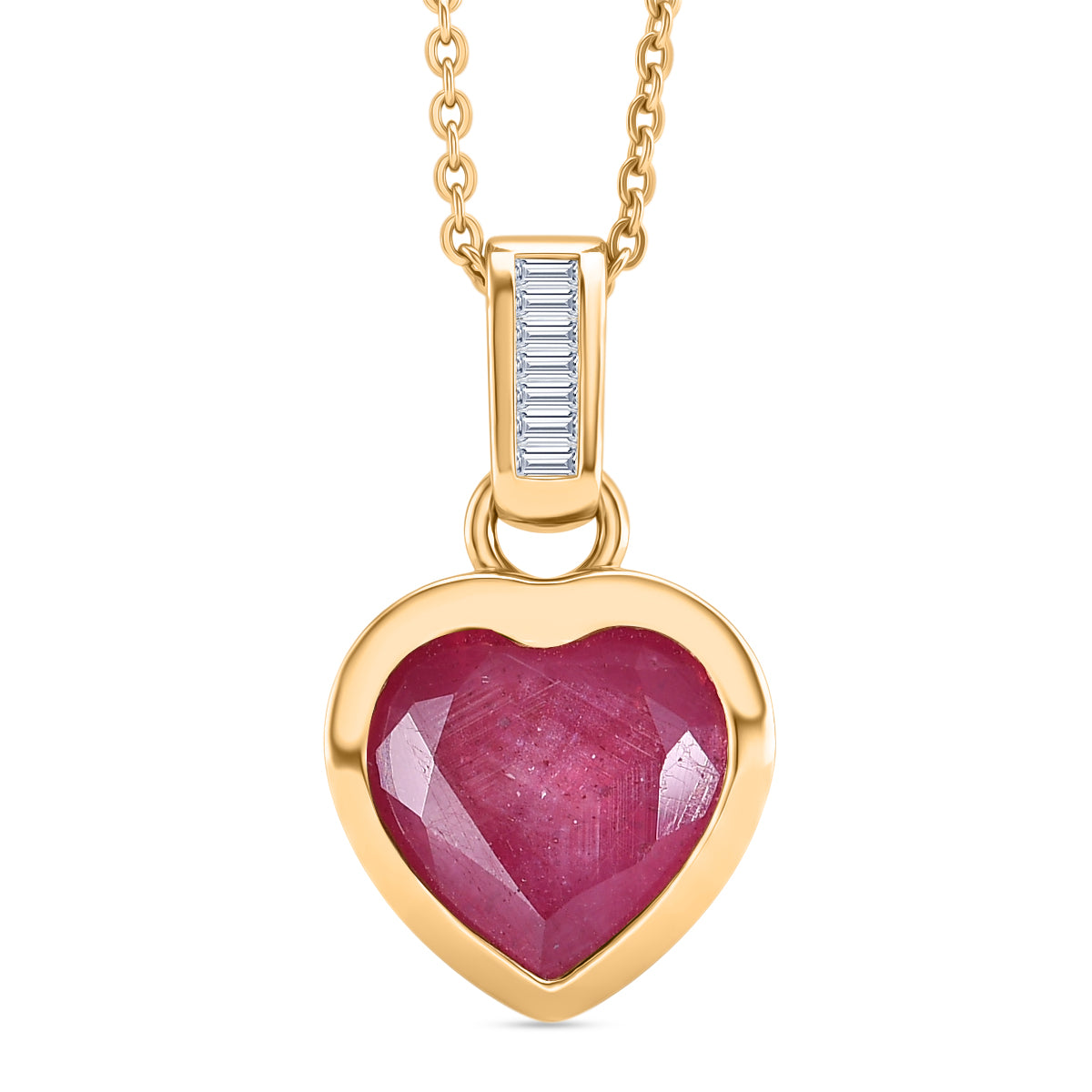 D'Joy Ilakaka Rosa Saphir (Fissure gefüllt), Weißer Diamant Schmuckset ca. 50 cm 925 Silber 750 Gelbgold vermeil ca. 3.63 ct