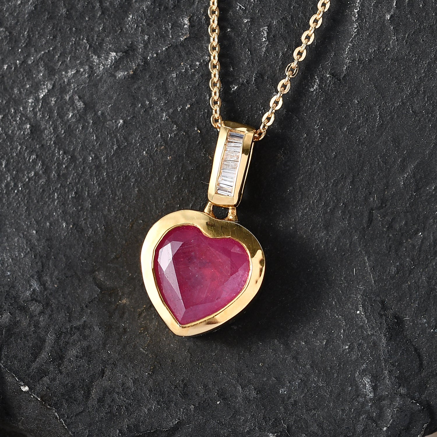 D'Joy Ilakaka Rosa Saphir (Fissure gefüllt), Weißer Diamant Schmuckset ca. 50 cm 925 Silber 750 Gelbgold vermeil ca. 3.63 ct