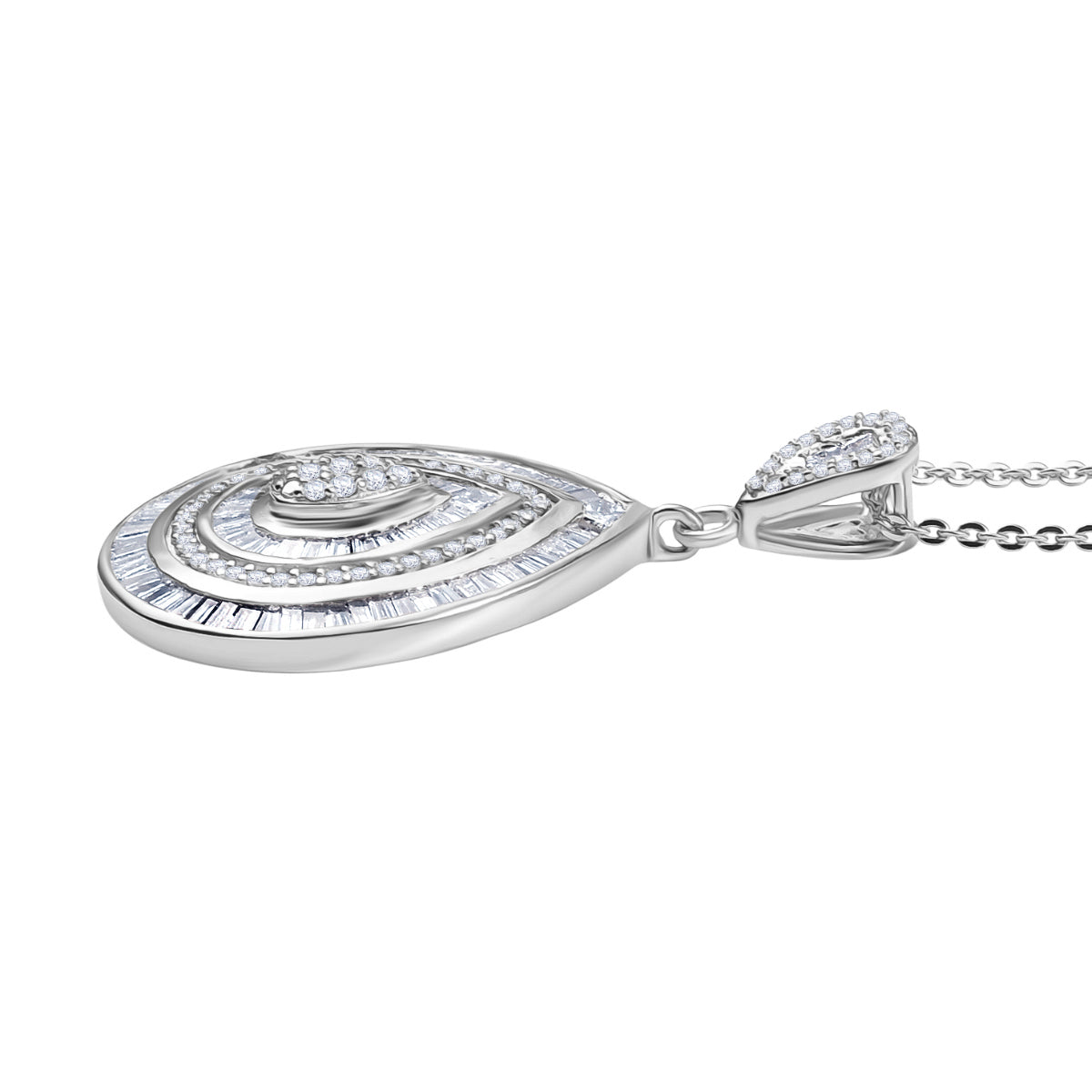 D'Joy Weißer Diamant Schmuckset ca. 50 cm 925 Silber Rhodiniert (10-15 Werktage Lieferzeit) ca. 1,00 ct.