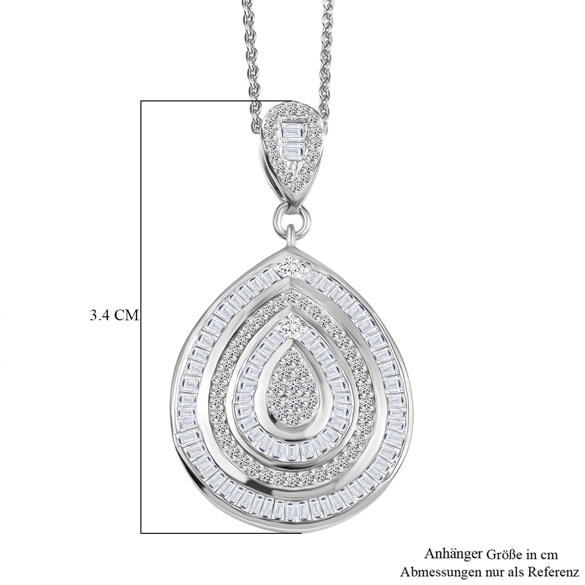 D'Joy Weißer Diamant Schmuckset ca. 50 cm 925 Silber Rhodiniert (10-15 Werktage Lieferzeit) ca. 1,00 ct.