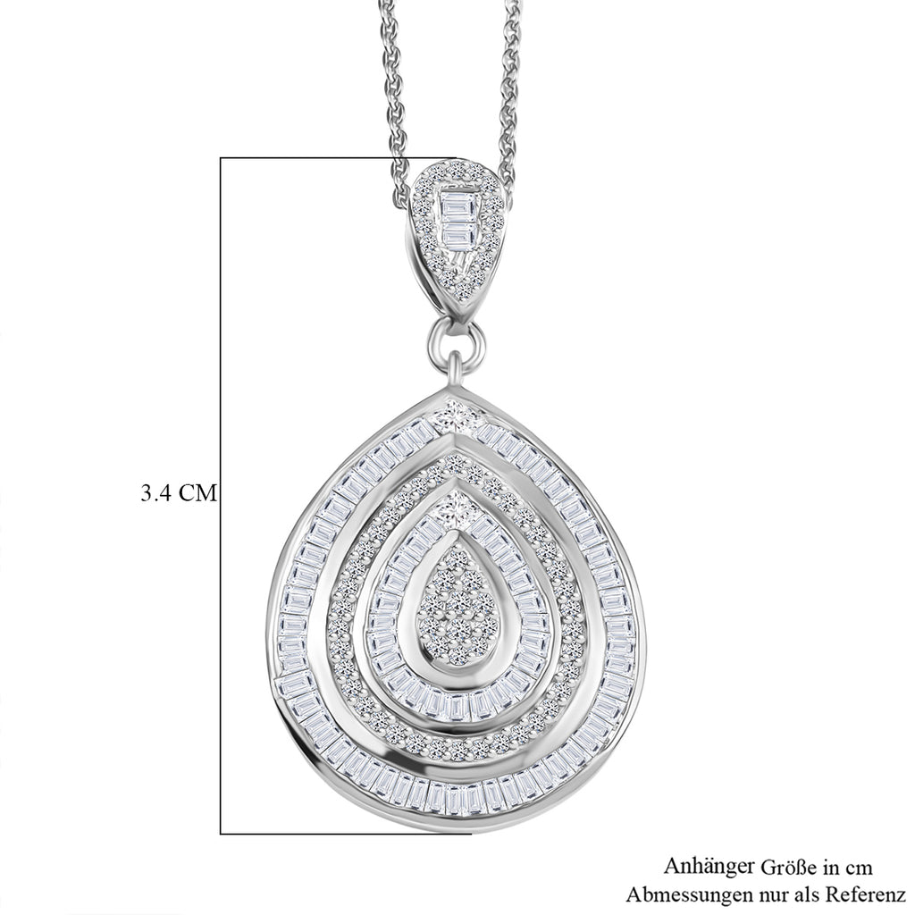 D'Joy Weißer Diamant Schmuckset ca. 50 cm 925 Silber Rhodiniert (10-15 Werktage Lieferzeit) ca. 1,00 ct.