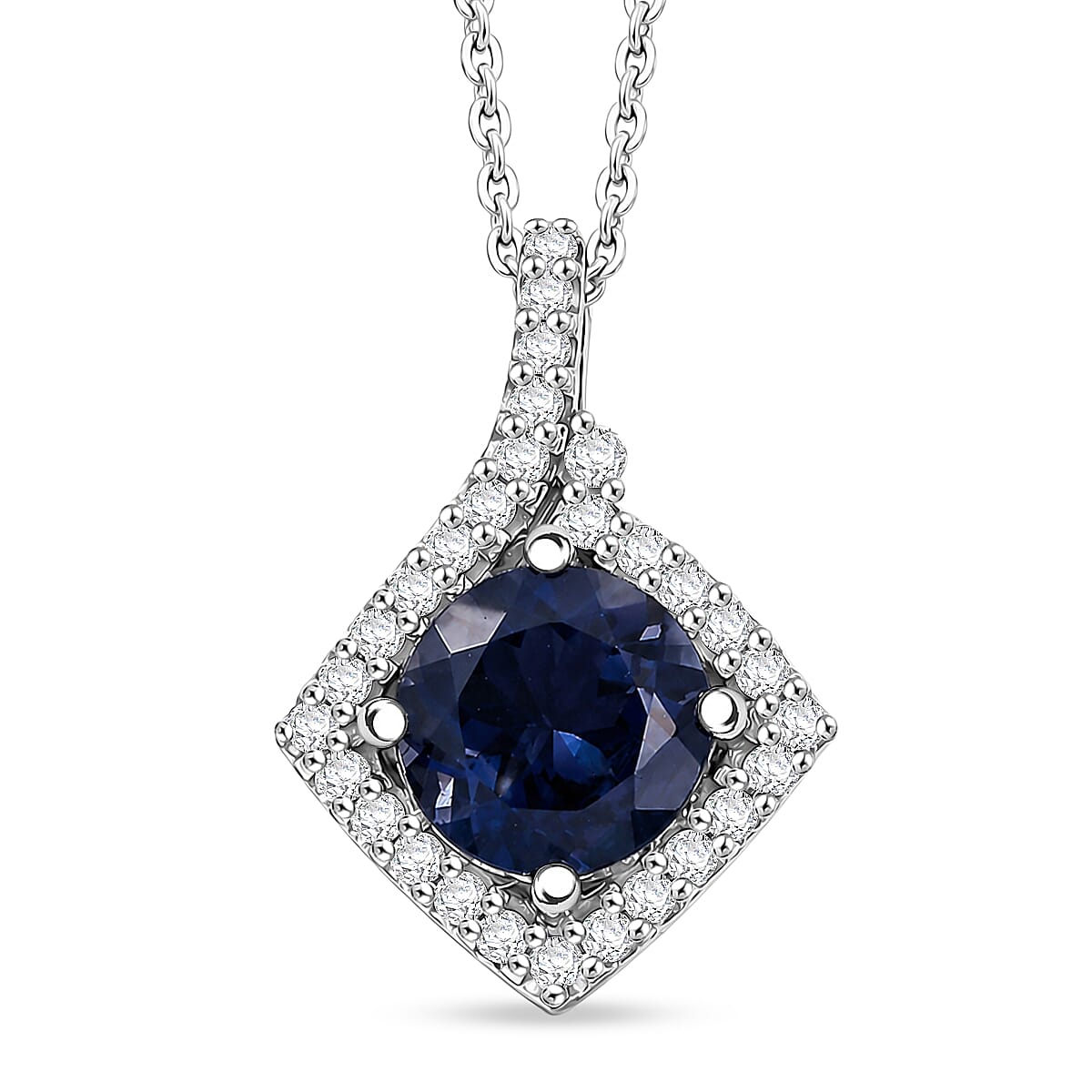 D'Joy AA Iolit, Moissanit Schmuckset ca. 50 cm 925 Silber Rhodiniert ca. 1,79 ct.
