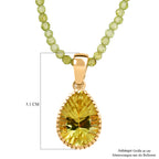 D'Joy AAA Ouro Verde-Quarz, Peridot Schmuckset ca. 50 cm 925 Silber 750 Gelbgold vermeil ca. 47,13 ct.