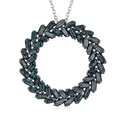 D'Joy blauer Diamant Lebenskreis Anhänger mit 50cm Kette - 1 ct.