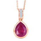 D'Joy Ilakaka Rosa Saphir (Fissure gefüllt), Weißer Diamant Schmuckset ca. 50 cm 925 Silber 750 Roségold vermeil ca. 3.57 ct