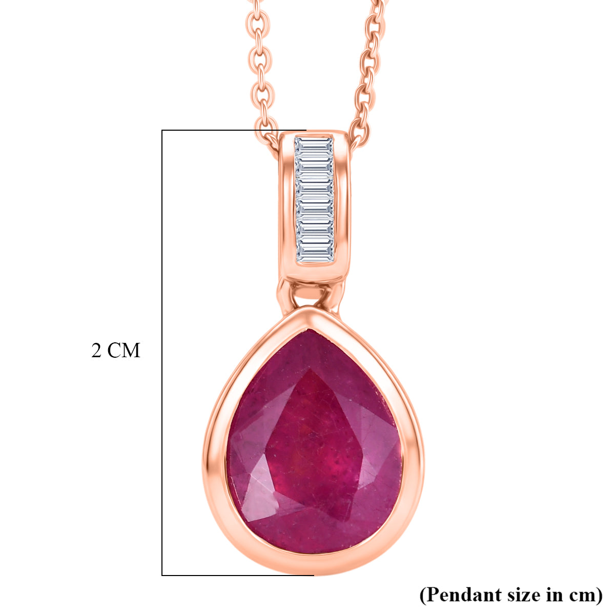 D'Joy Ilakaka Rosa Saphir (Fissure gefüllt), Weißer Diamant Schmuckset ca. 50 cm 925 Silber 750 Roségold vermeil ca. 3.57 ct