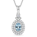 D'Joy AA Santamaria Aquamarin, Moissanit Schmuckset ca. 50 cm 925 Silber Rhodiniert ca. 1,44 ct.