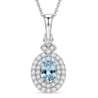 D'Joy AA Santamaria Aquamarin, Moissanit Schmuckset ca. 50 cm 925 Silber Rhodiniert ca. 1,44 ct.