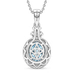 D'Joy AA Santamaria Aquamarin, Moissanit Schmuckset ca. 50 cm 925 Silber Rhodiniert ca. 1,44 ct.