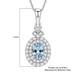D'Joy AA Santamaria Aquamarin, Moissanit Schmuckset ca. 50 cm 925 Silber Rhodiniert ca. 1,44 ct.