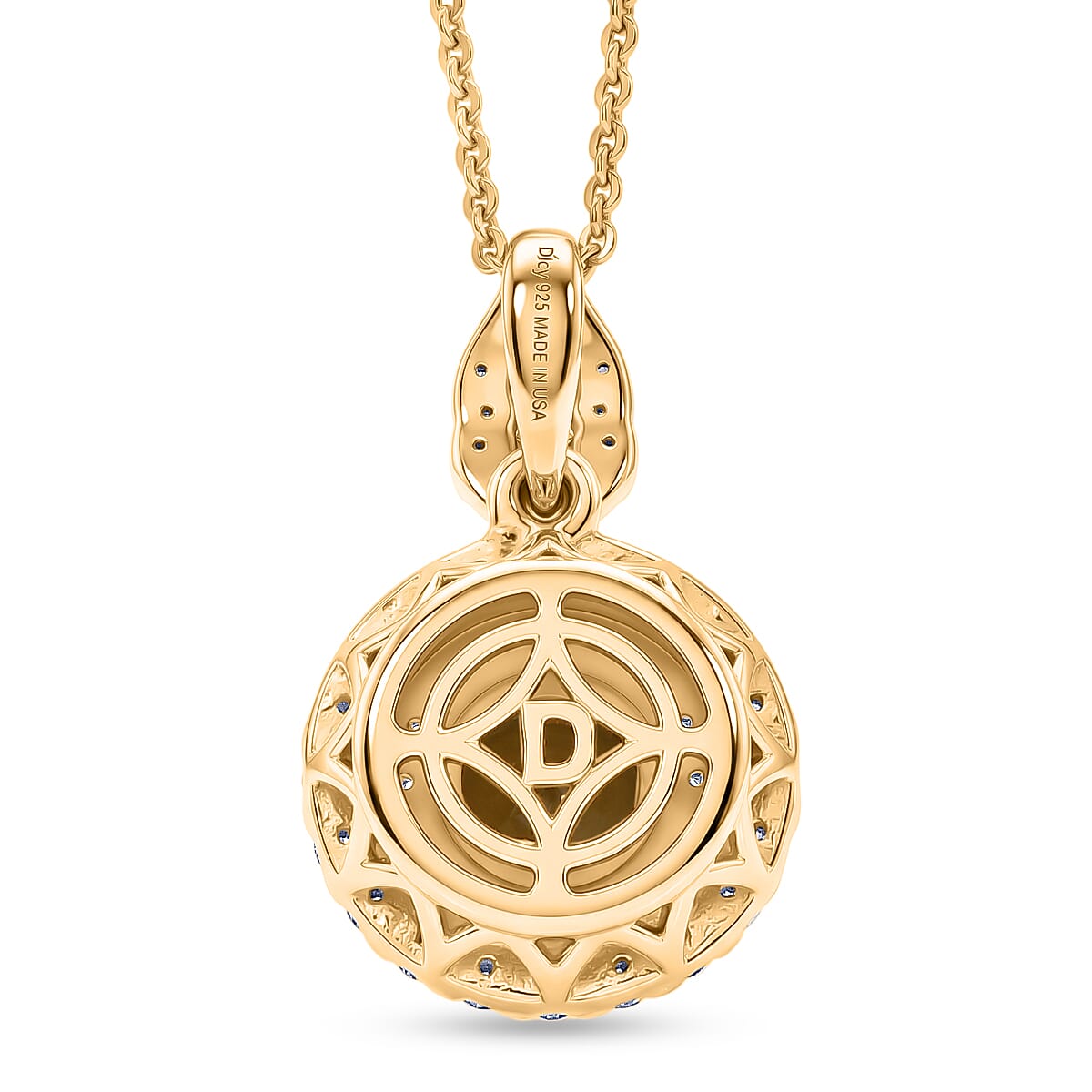 D'Joy AA Gelber Tansanit, Moissanit AGI zertifiziert Schmuckset ca. 50 cm 925 Silber 750 Gelbgold vermeil ca. 1,41 ct.