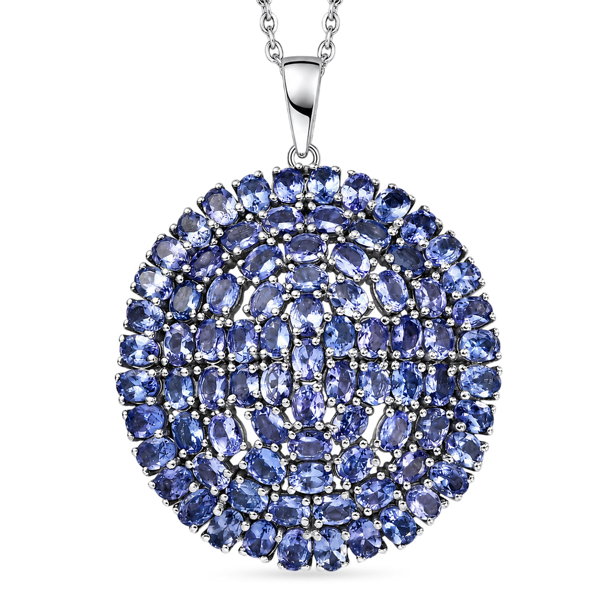 D'Joy Tansanit Anhänger mit Kette, ca. 45 cm 925 Silber Rhodiniert ca. 14.61 ct
