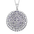 D'Joy Tansanit Anhänger mit Kette, ca. 45 cm 925 Silber Rhodiniert ca. 14.61 ct